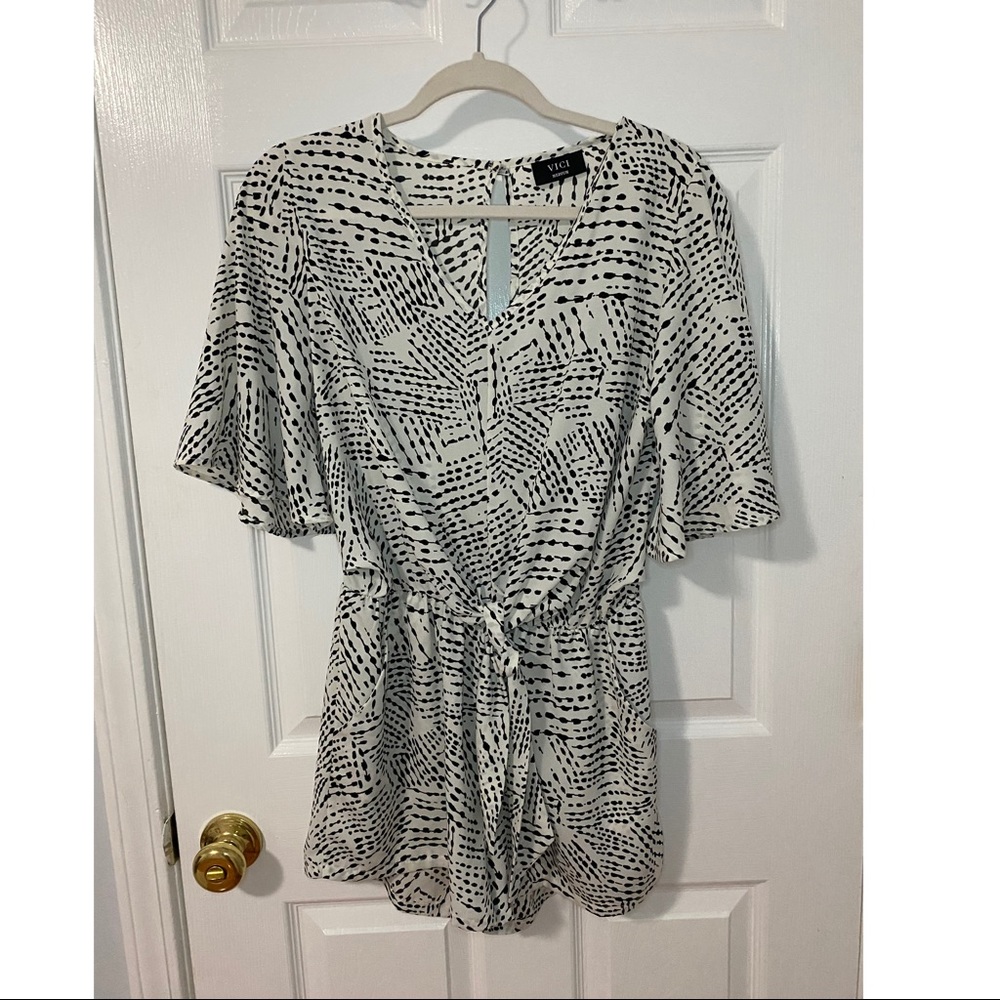 Vici black and white romper